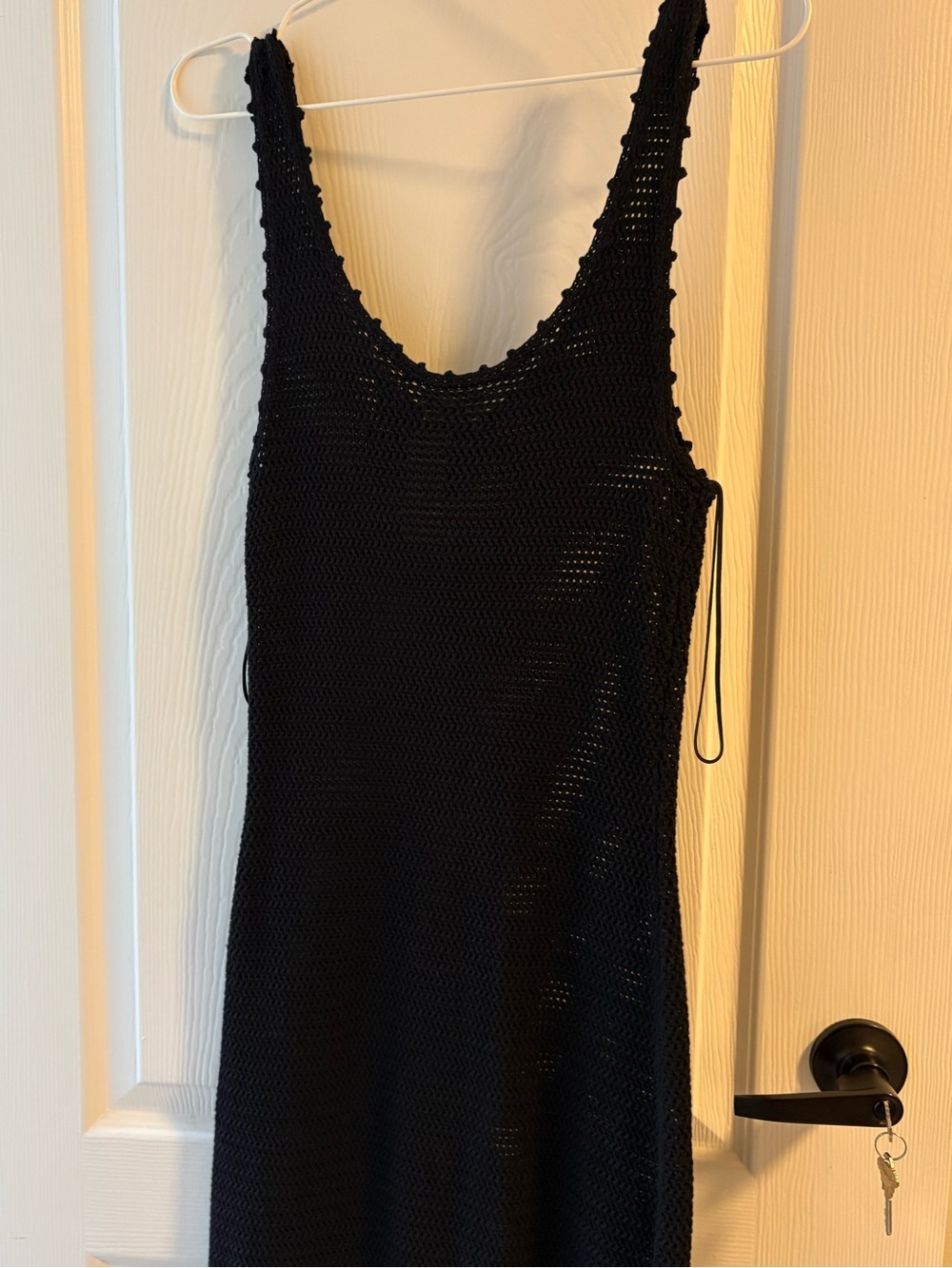 Aritzia Wilfred Black Crochet Tank Dress with Scoop Neck